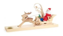 083/049 - Candle Holder With Santa & Reindeer Drawn Sleigh
