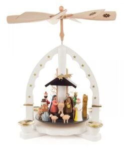 085/01604 - Pyramid With Painted Holy Family Nativity Scene (14mm Candles)