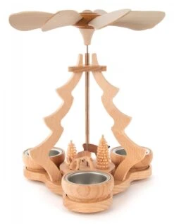 085/546R - Pyramid With Deer & Trees (Tealights)