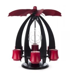 085/670RR - Black & RedModern Pyramid With Glass Ball