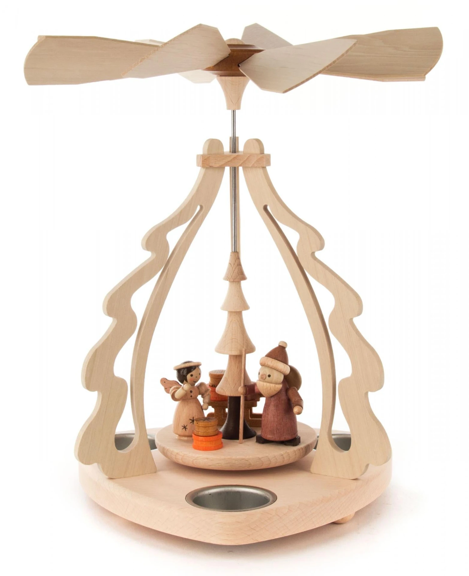 085/885 - Christmas Tree Style Pyramid With Santa & Children (Tealights) 1 085/885 - Christmas Tree Style Pyramid With Santa & Children (Tealights)