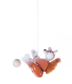 105/063 - Climbing Wooden Fox Figurine