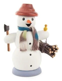 146/1267/22 - Smoker - Snowman With Wood Bundle
