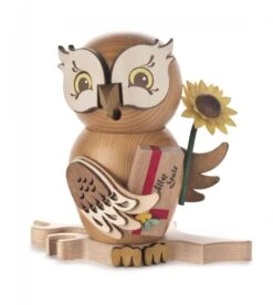 146/1670/5 - Owl Smoker With Flower & Gift