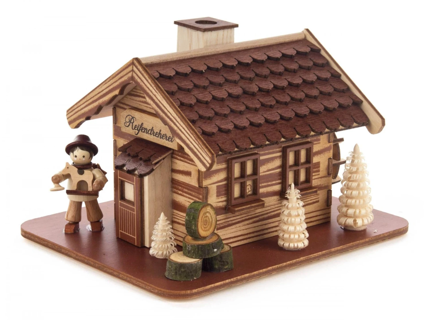146/1861/2 - Smoker - Wood Turner's House With Figurine 1 146/1861/2 - Smoker - Wood Turner's House With Figurine