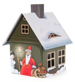 146/2205 - Metal Smoker House With Christmas Motif