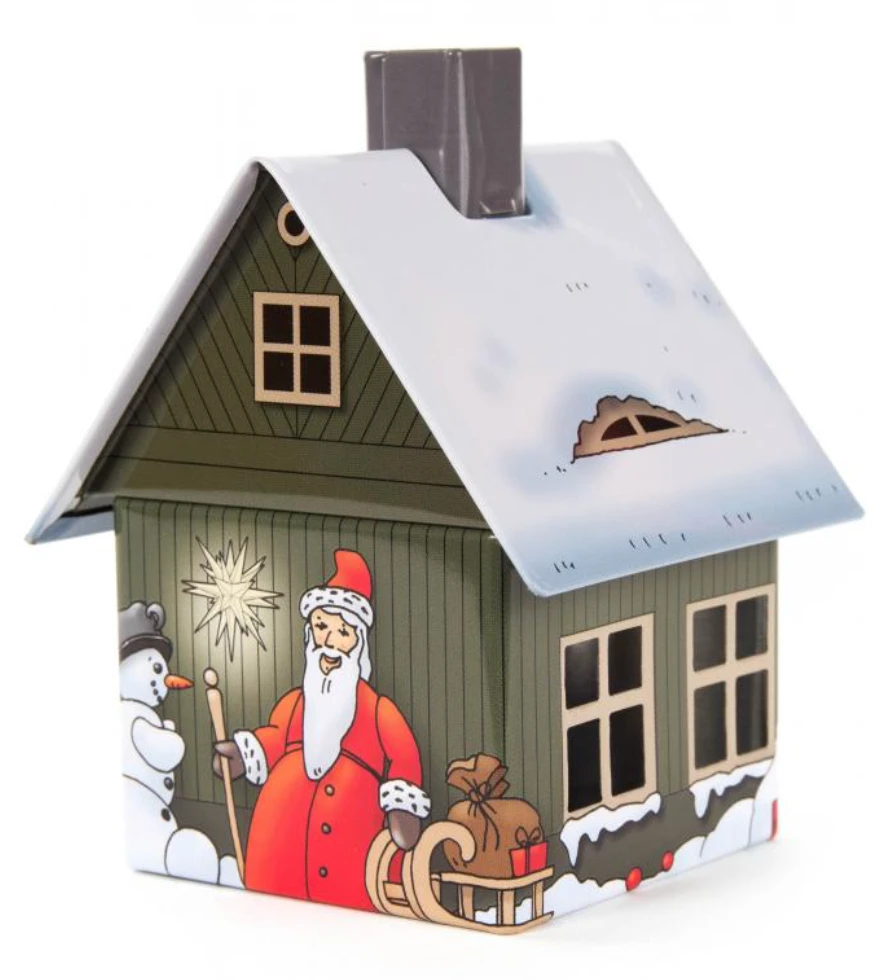 146/2205 - Metal Smoker House With Christmas Motif 1 146/2205 - Metal Smoker House With Christmas Motif