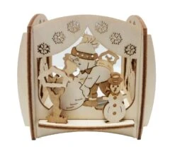 201/284/4 - Tealight Holder With Winter Wonderland Scene