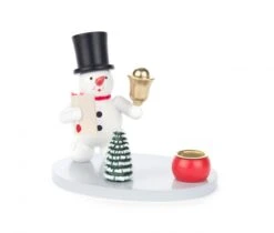 196/018/6 - Candle Holder With Bell Ringing Snowman