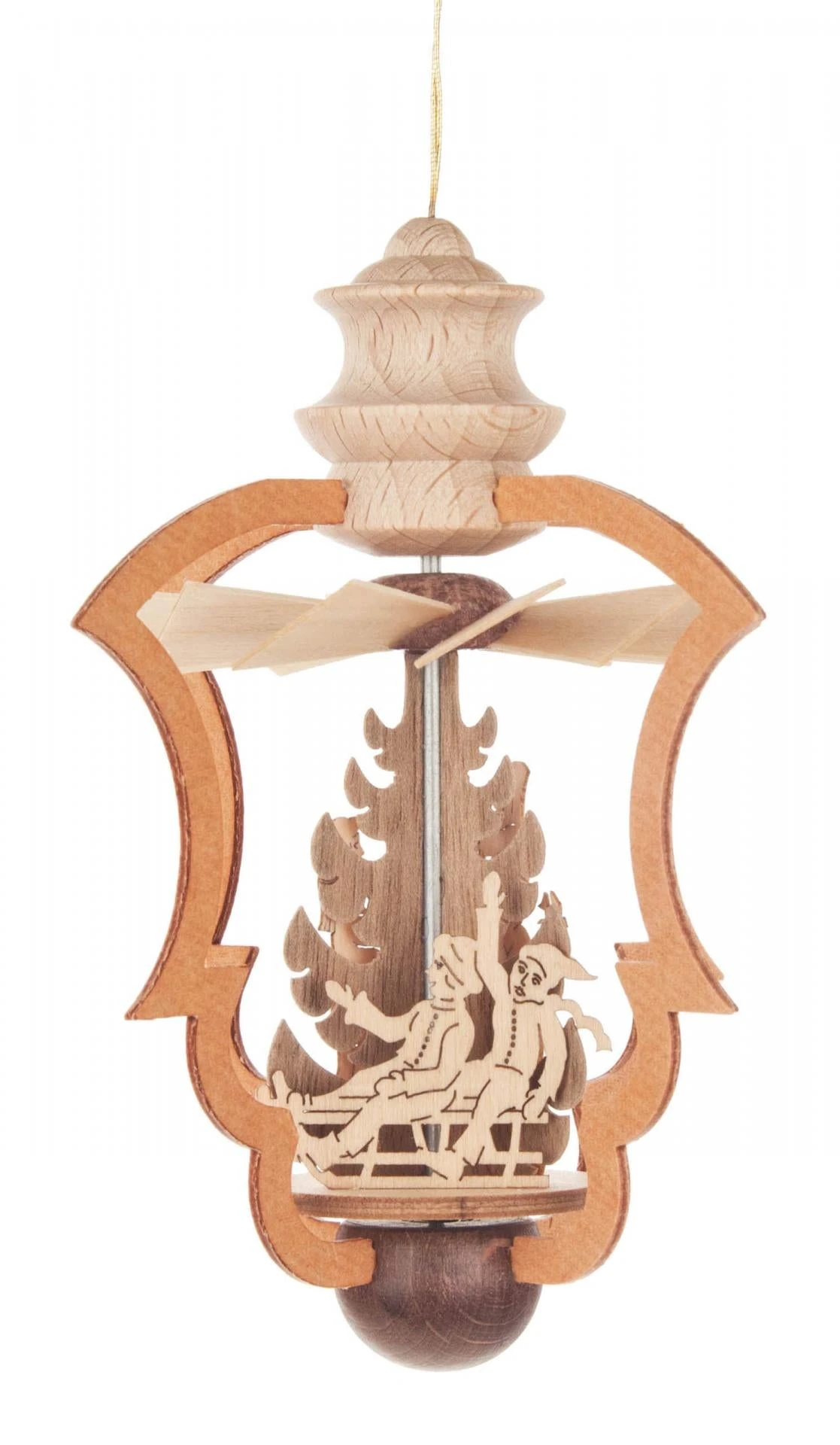 199/229/15 - Pyramid Ornament With Snowman, Sledders & Girl With Dog 1 199/229/15 - Pyramid Ornament With Snowman, Sledders & Girl With Dog