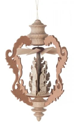 199/229/24 - Hanging Pyramid Ornament With Nativity Figures