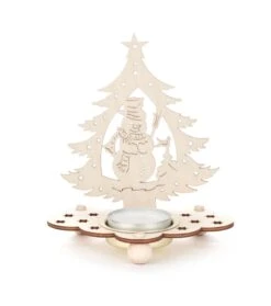201/228 - Tealight Holder With Christmas Tree & Snowman