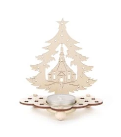 201/230 - Tealight Holder - Tree With Seiffen Church