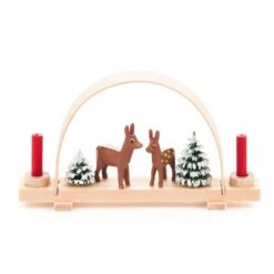 202/712 - Miniature Candle Holder /Arch With Deer And Trees