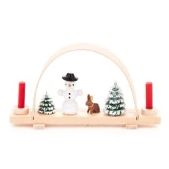 202/713 - Miniature Candle Holder/Arch With Snowman & Deer