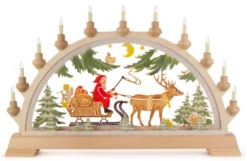 202/787 - Schwibbogen Light Arch With Santa On Sleigh