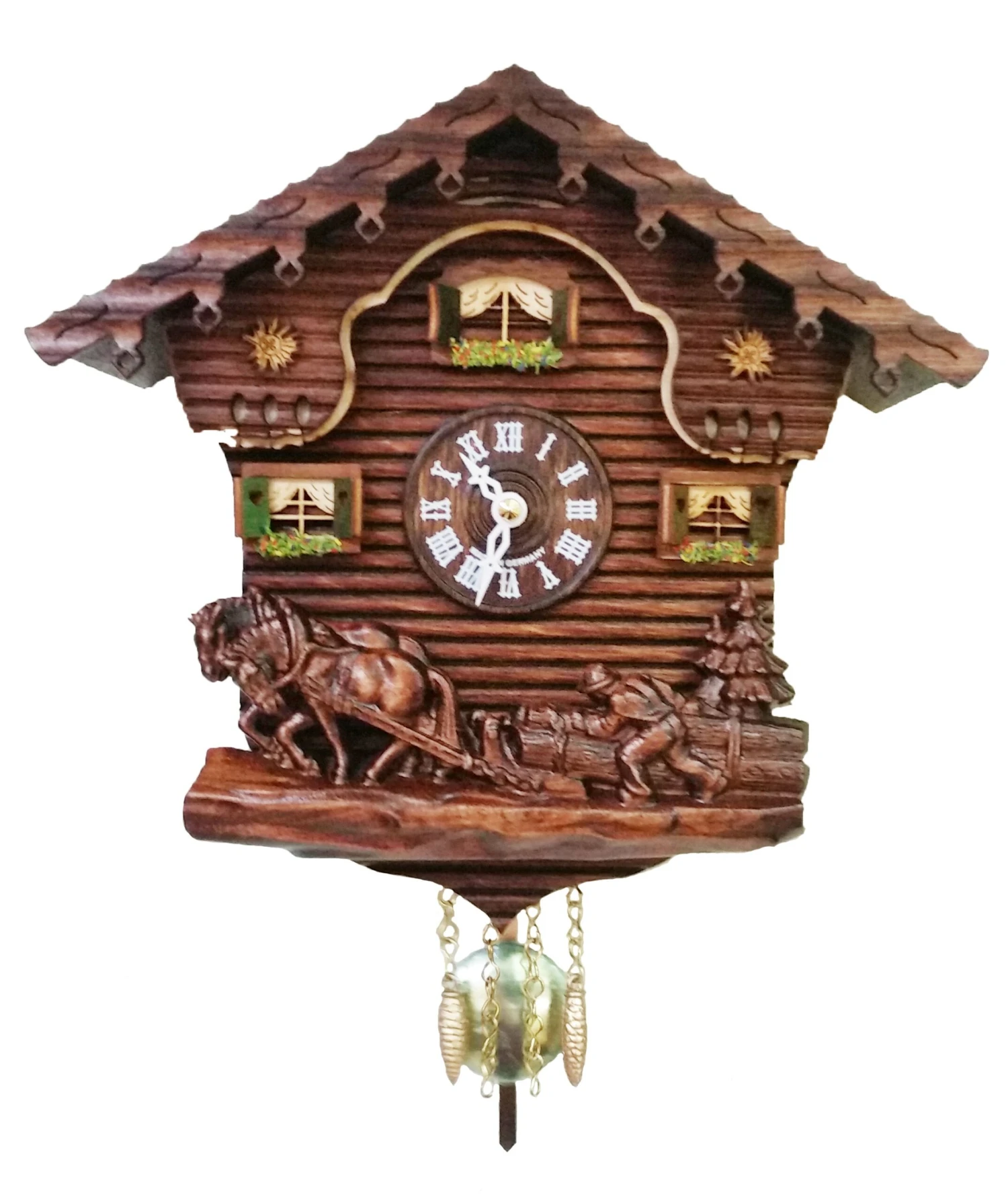 2031PQ - Novelty Chalet With Log Pulling Scene 1 2031PQ - Novelty Chalet With Log Pulling Scene