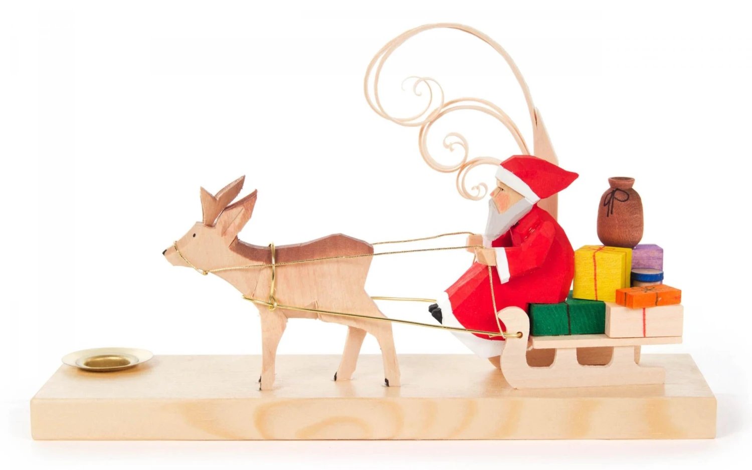 225/205 - Candle Holder - Santa & Sleigh With Gifts 1 225/205 - Candle Holder - Santa & Sleigh With Gifts