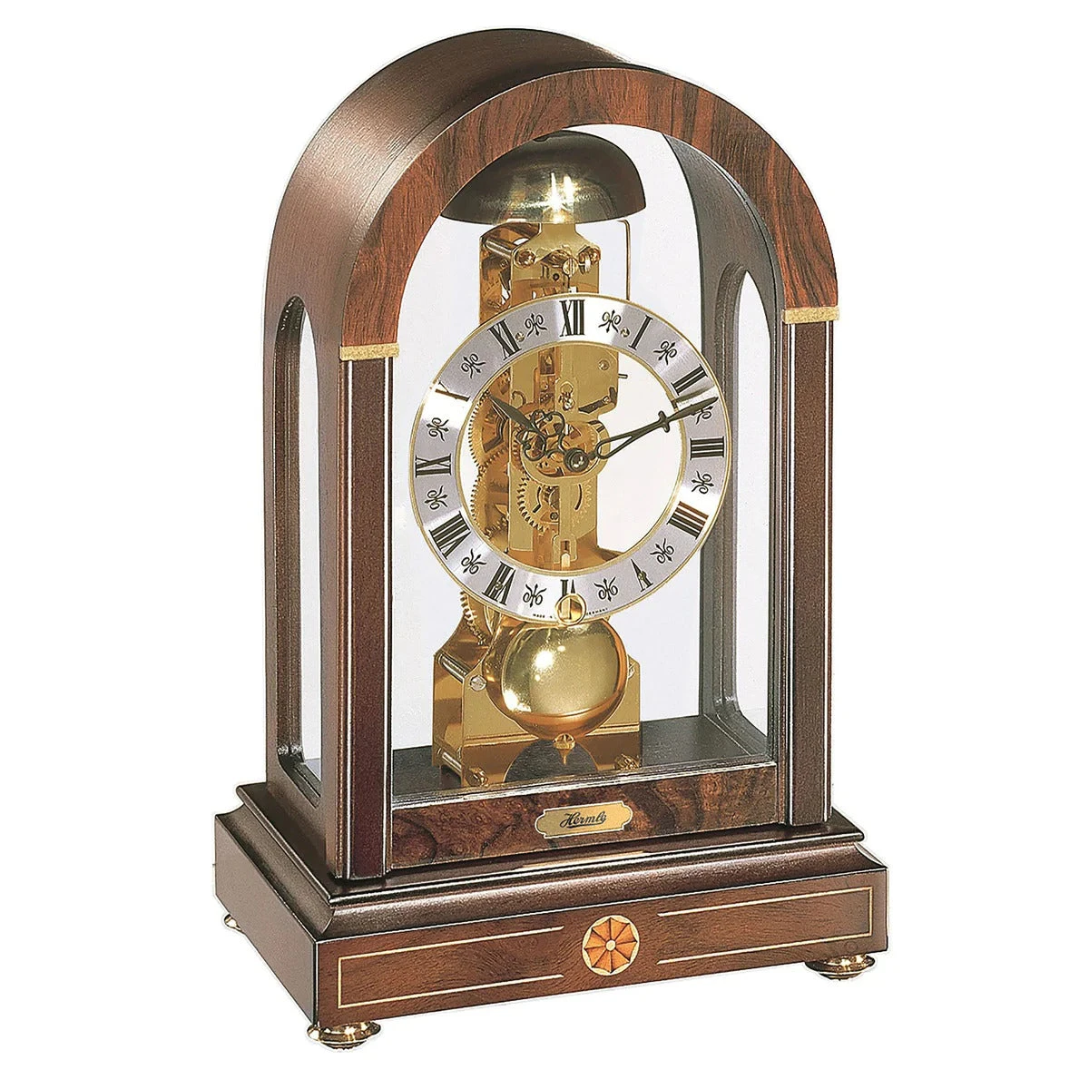22712-030791 - Hermle Stratford Skeleton Mantle Clock In Walnut 1 22712-030791 - Hermle Stratford Skeleton Mantle Clock In Walnut