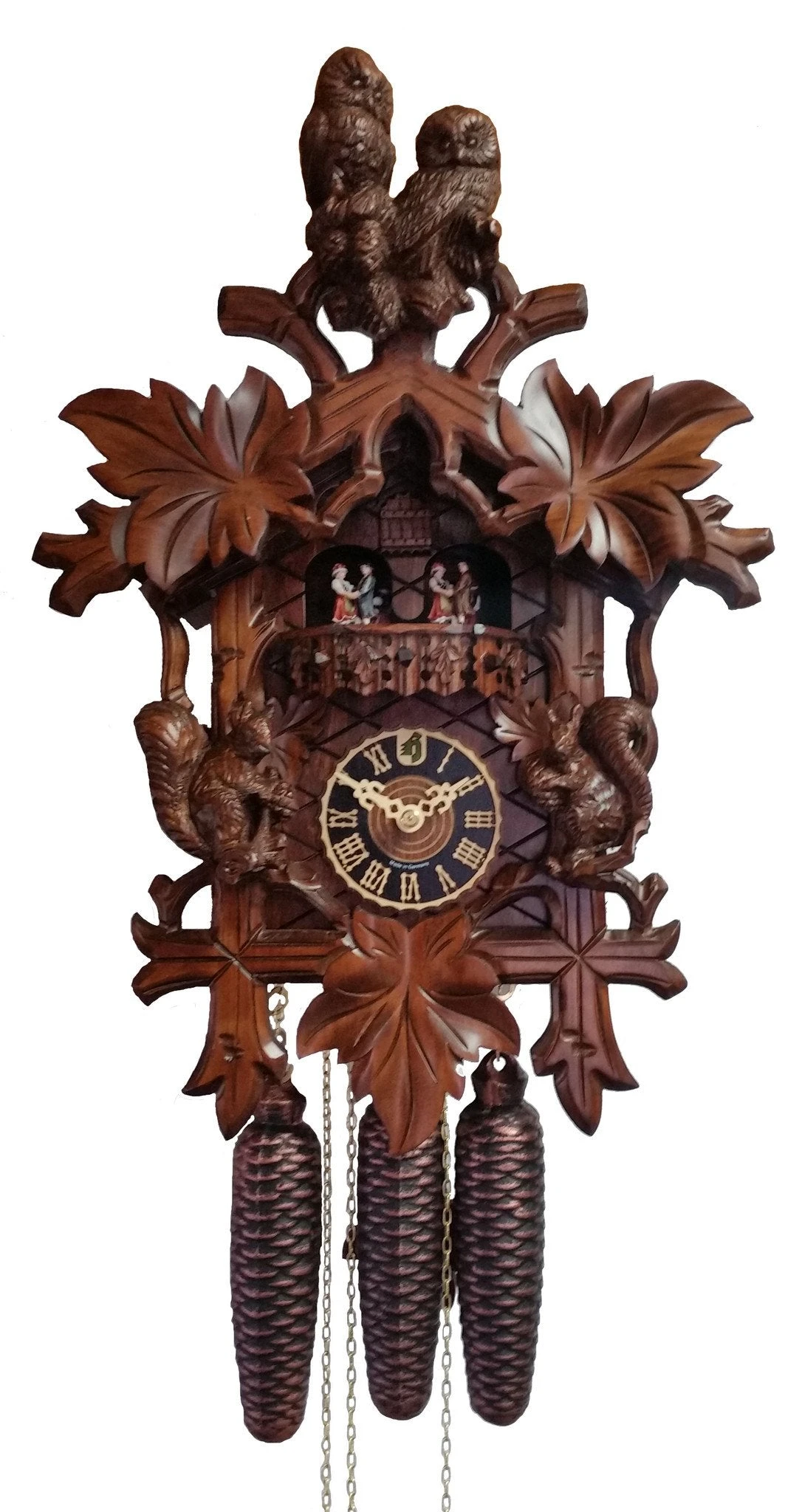 KU8634M - 8 Day Musical Owls & Squirrels Cuckoo Clock 1 KU8634M - 8 Day Musical Owls & Squirrels Cuckoo Clock