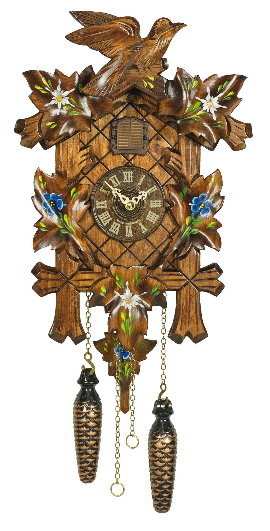 KU357QM - Quartz Musical 5 Leaf Cuckoo With Painted Flowers 1 KU357QM - Quartz Musical 5 Leaf Cuckoo With Painted Flowers