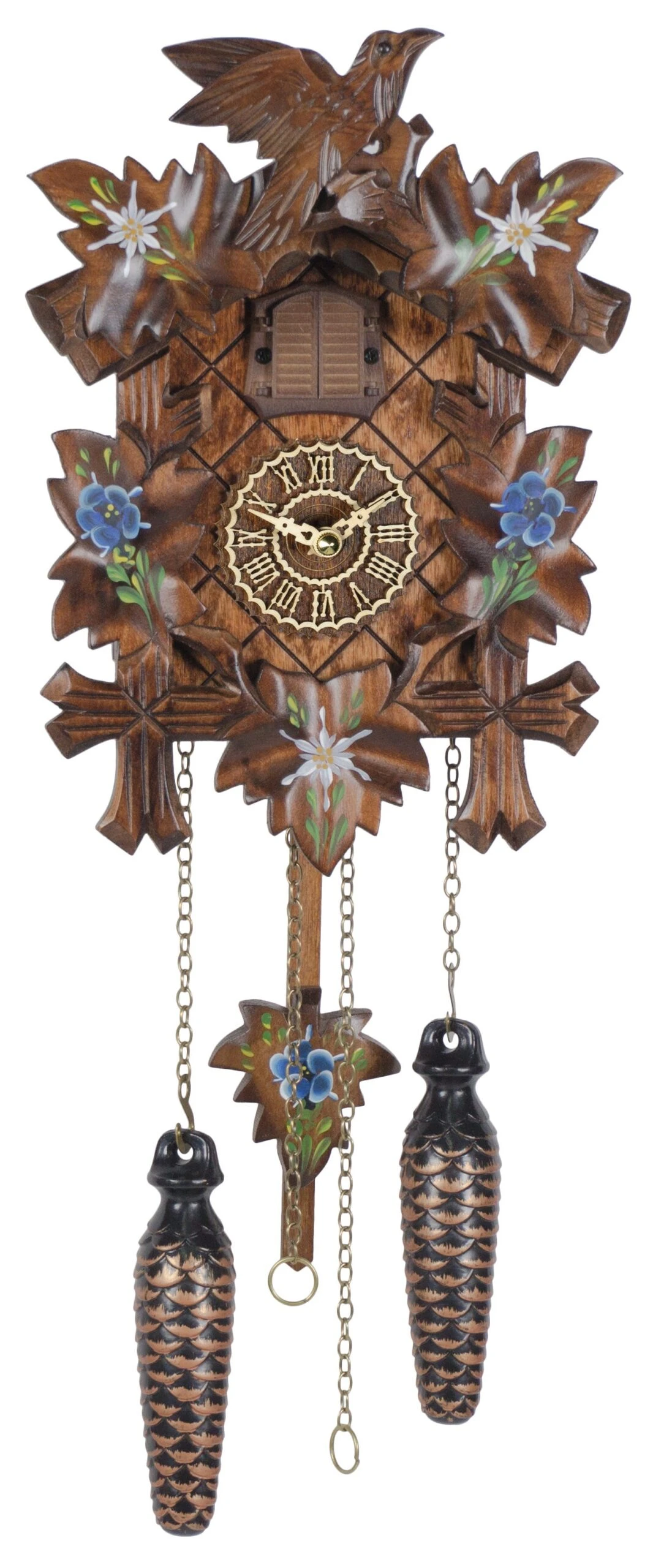 KU411QM - Quartz Musical Cuckoo W/ Painted Flowers 1 KU411QM - Quartz Musical Cuckoo W/ Painted Flowers