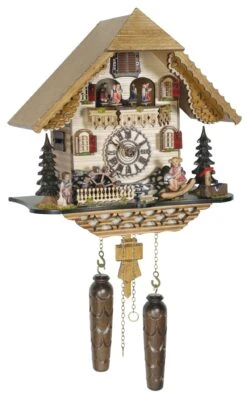 KU4219QMT - Quartz Musical Chalet Cuckoo With Girl On Rocking Horse