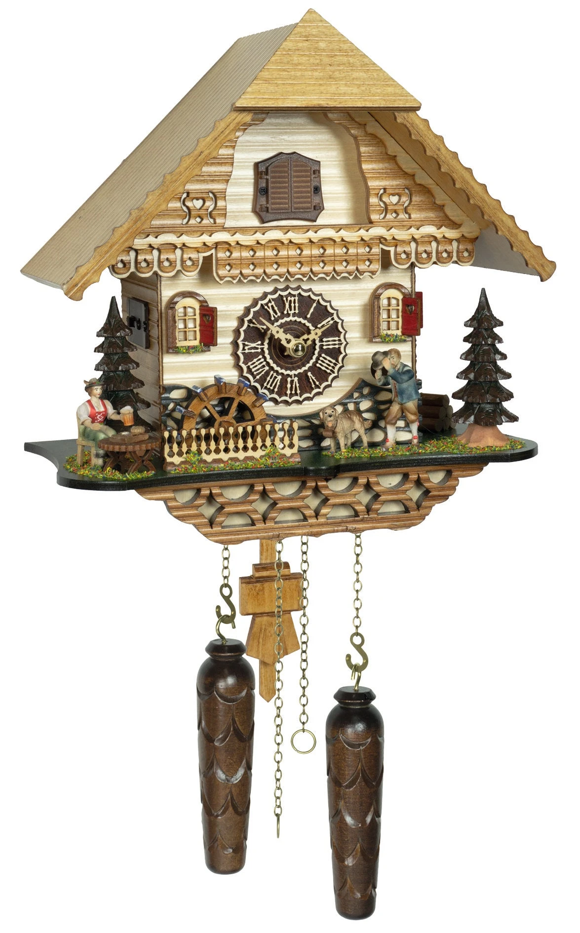 KU4220QM - Quartz Musical Chalet W/ Man Tipping Hat & Dog 1 KU4220QM - Quartz Musical Chalet W/ Man Tipping Hat & Dog