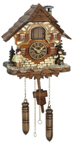 KU4272QM - Quartz Musical Chalet With Erzgebirge Figurines