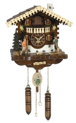 KU4275QM - Quartz Musical Chalet W/ Alpine Skiers