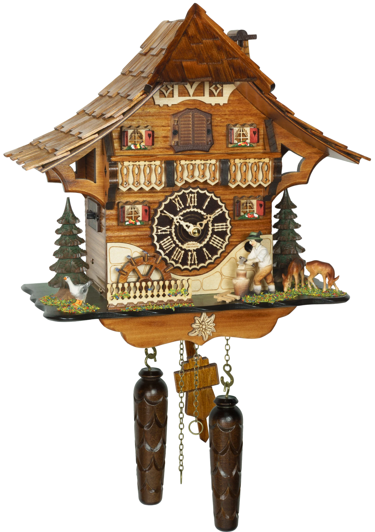 KU4290QM - Quartz Musical Chalet Cuckoo W/ Wooden Chopper 1 KU4290QM - Quartz Musical Chalet Cuckoo W/ Wooden Chopper