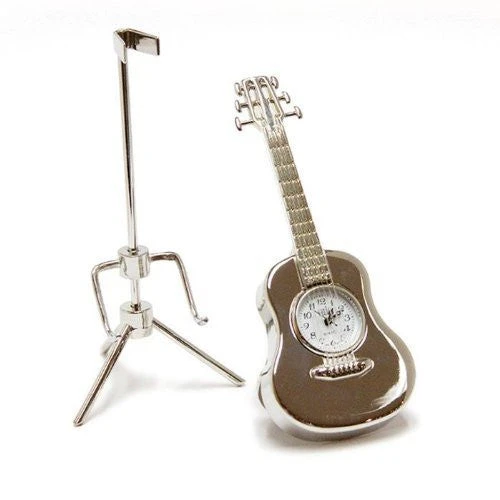 C254SIL - Acoustic Guitar Miniature Clock 1 C254SIL - Acoustic Guitar Miniature Clock