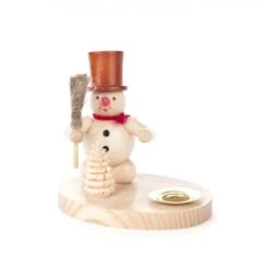 196/019N - Candle Holder With Snowman & Tree