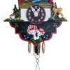 61S - Novelty Silk Screened Chalet Cuckoo Clock With Deer & Mushrooms