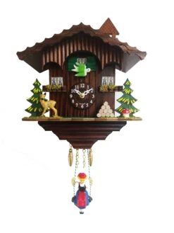 2001SQ - Novelty Chalet Cuckoo Clock With Deer & Mushroom