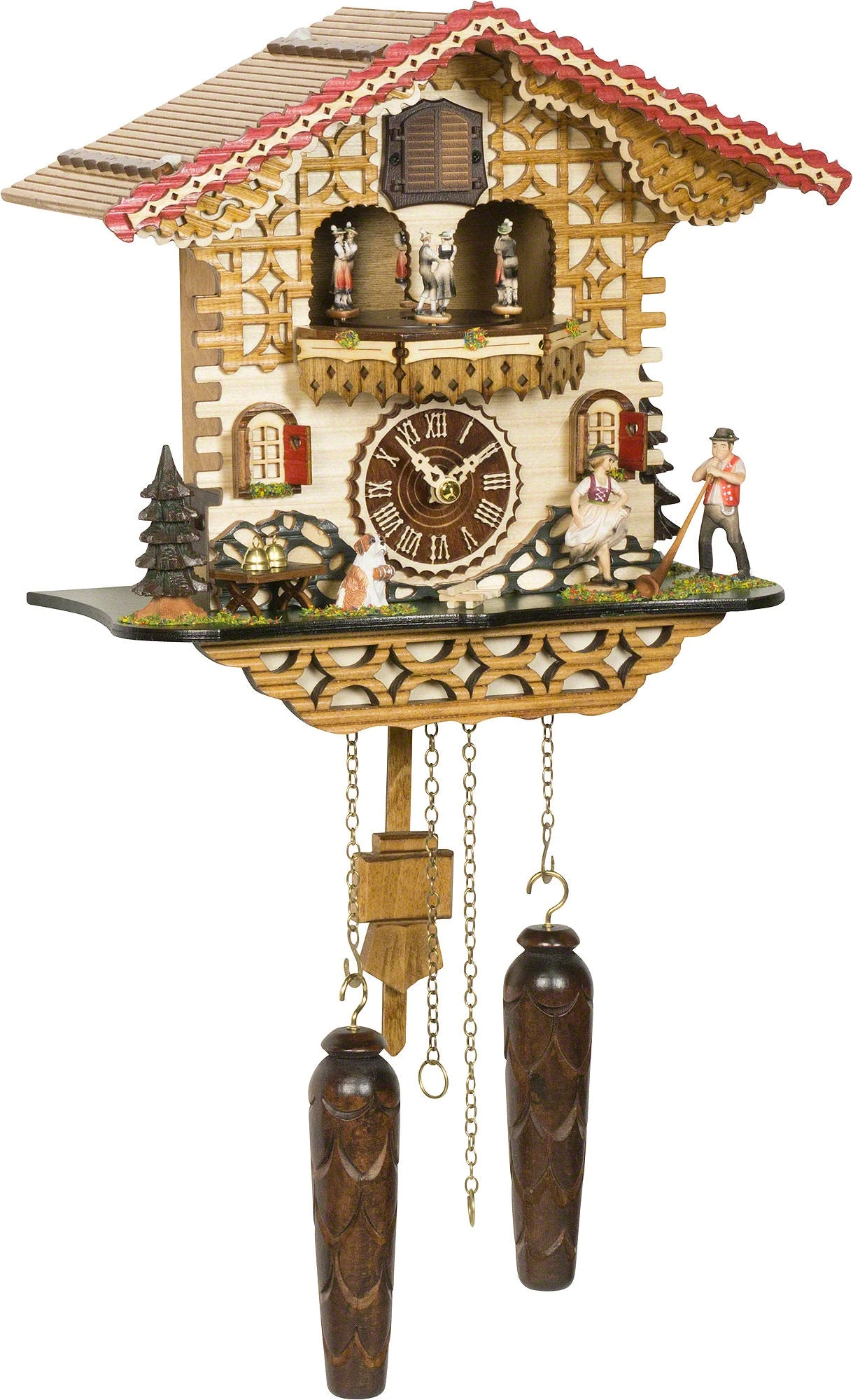 KU4223QMT - Quartz Musical Chalet With Horn Blower & Turning Dancers 1 KU4223QMT - Quartz Musical Chalet With Horn Blower & Turning Dancers