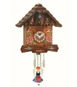 73SB - Novelty Cuckoo Clock With Painted Flowers