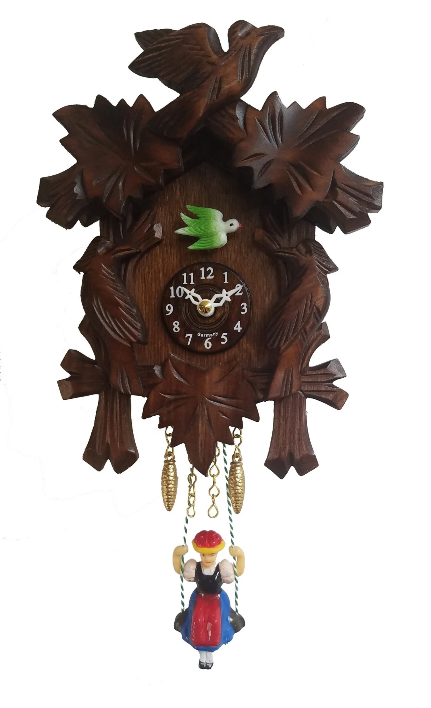 2002SQ - Novelty Cuckoo Clock With Maple Leaves & Birds 1 2002SQ - Novelty Cuckoo Clock With Maple Leaves & Birds