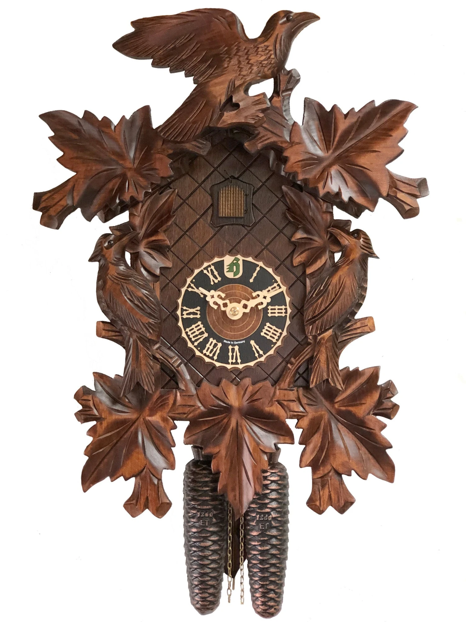 KU8015 - 8 Day 7 Leaf 3 Bird Cuckoo Clock 1 KU8015 - 8 Day 7 Leaf 3 Bird Cuckoo Clock