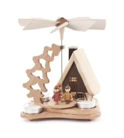 085/650 - Pyramid With Children, Smoker House & Leaning Tree (Tealights)