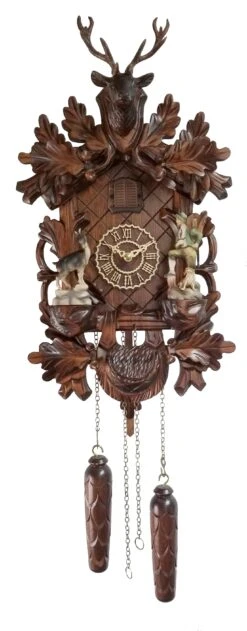 KU387QM - Quartz Musical Cuckoo With Hunter And Goat