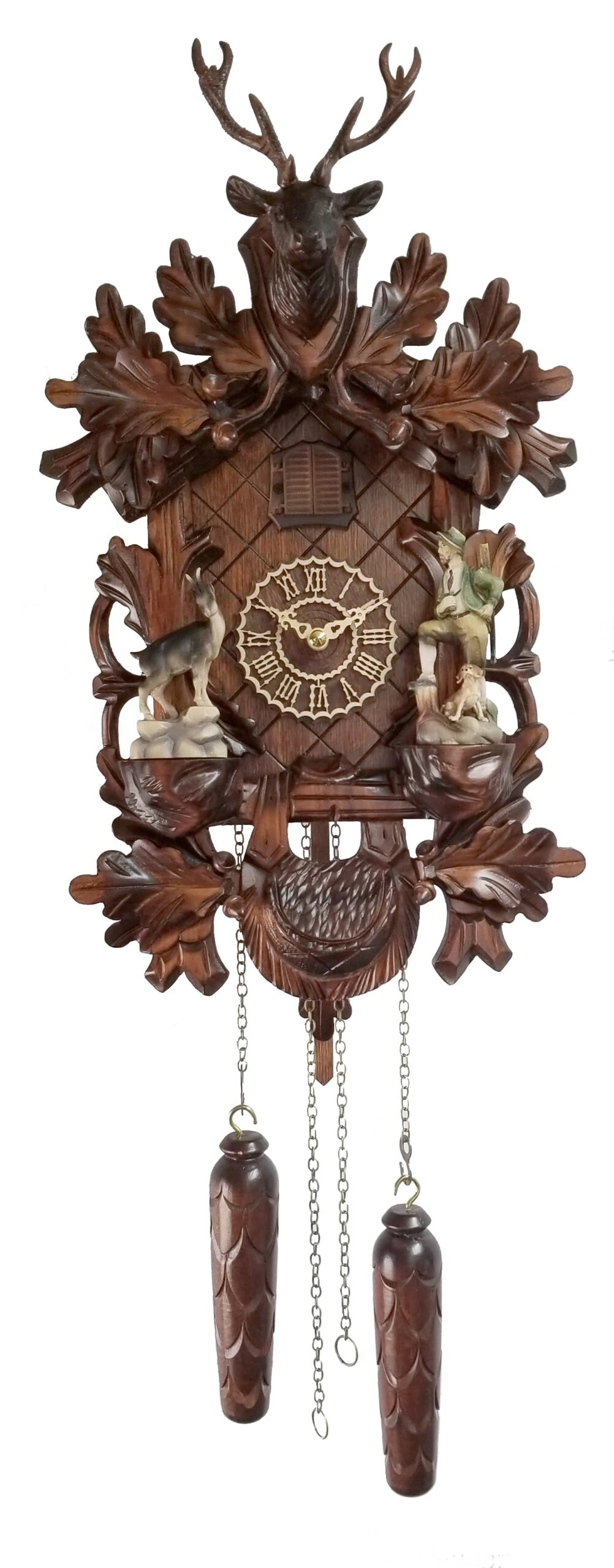 KU387QM - Quartz Musical Cuckoo With Hunter And Goat 1 KU387QM - Quartz Musical Cuckoo With Hunter And Goat