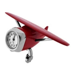 C258RD - Private Plane Miniature Clock In Red