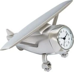 C258SIL - Private Plane Miniature Clock In Silver