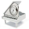C3018 - Silver Grand Piano Miniature Clock