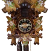 KU1002ed - 1 Day 5 Leaf Cuckoo Clock With Painted Edelweiss Flowers