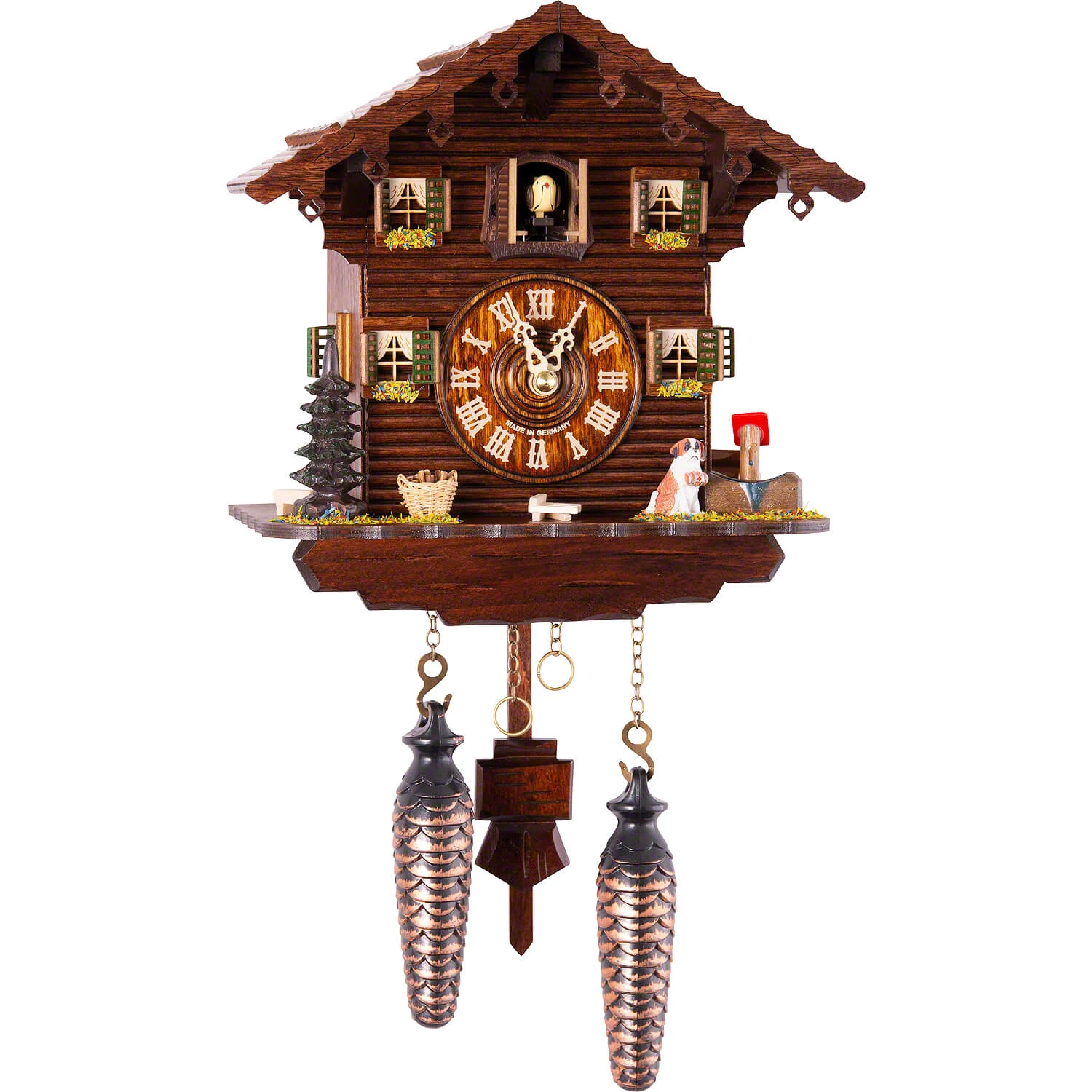 KU414QM - Quartz Musical Chalet With Dog 1 KU414QM - Quartz Musical Chalet With Dog