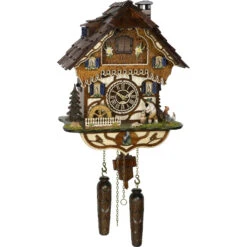 KU4276QM - Quartz Musical Chalet With Wood Chopper & Edelweiss
