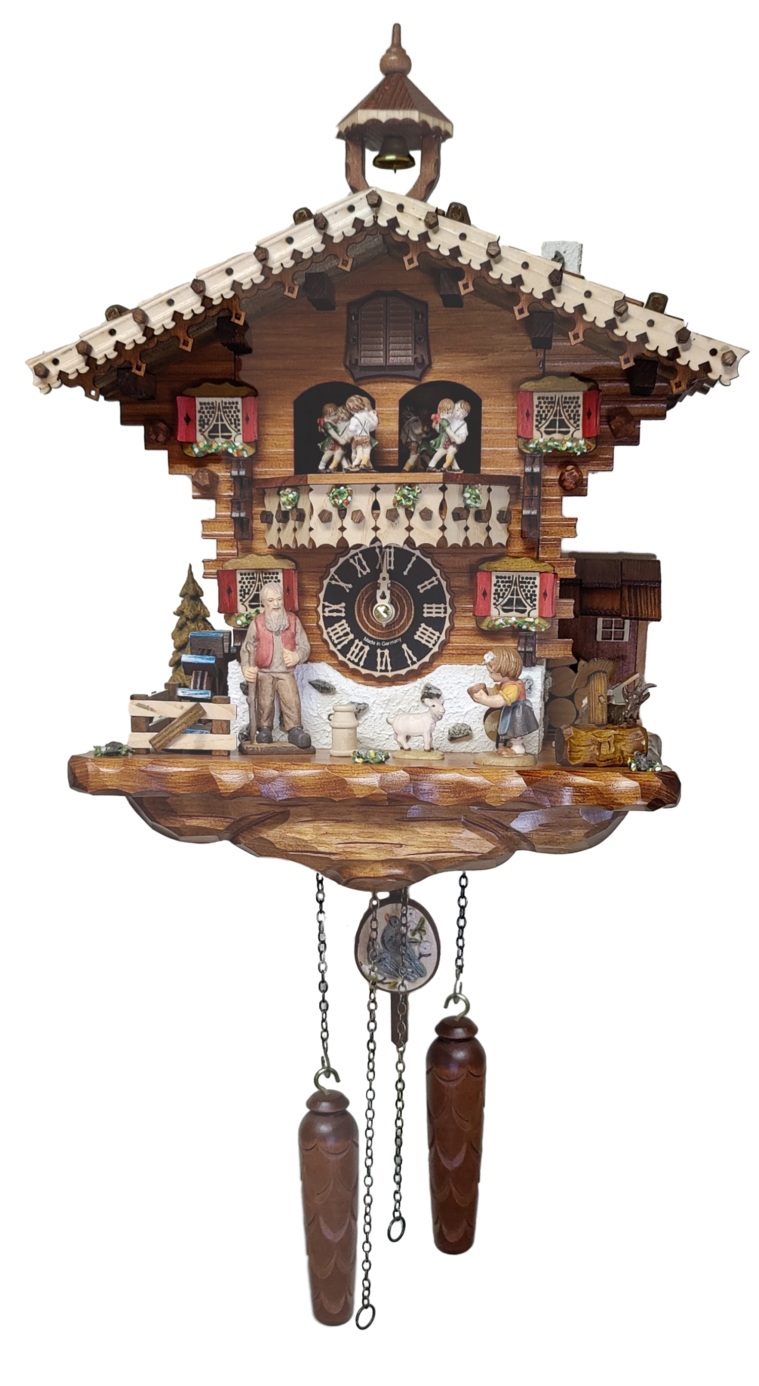 KU6214QM - Quartz Cuckoo Clock With Dancers & Water Wheel 1 KU6214QM - Quartz Cuckoo Clock With Dancers & Water Wheel