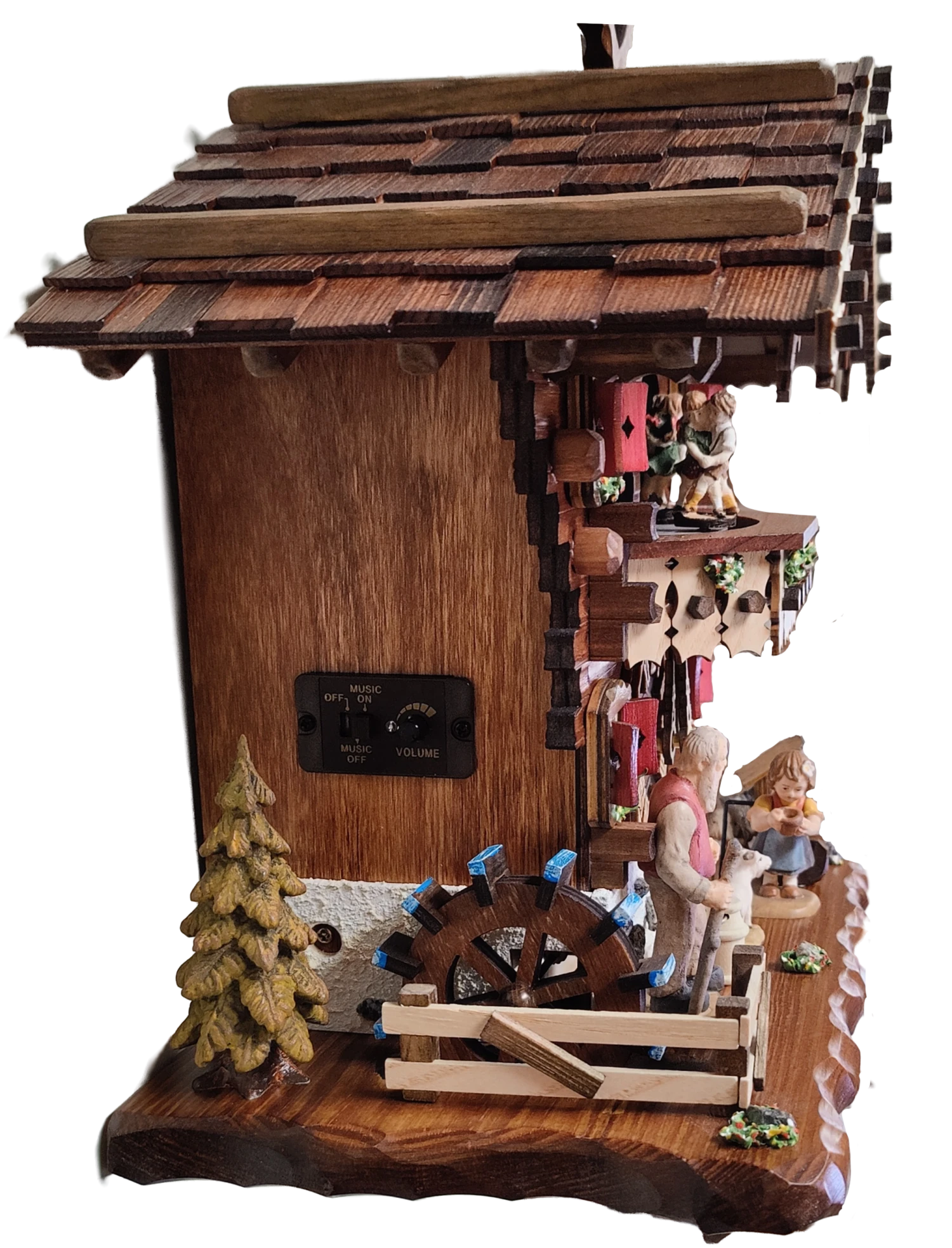 KU6214QM - Quartz Cuckoo Clock With Dancers & Water Wheel 3 KU6214QM - Quartz Cuckoo Clock With Dancers & Water Wheel - Image 3